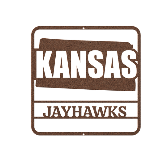 Kansas Custom Metal Sign Outdoor Decor, Personalized state map - Tailored Wall Expressions
