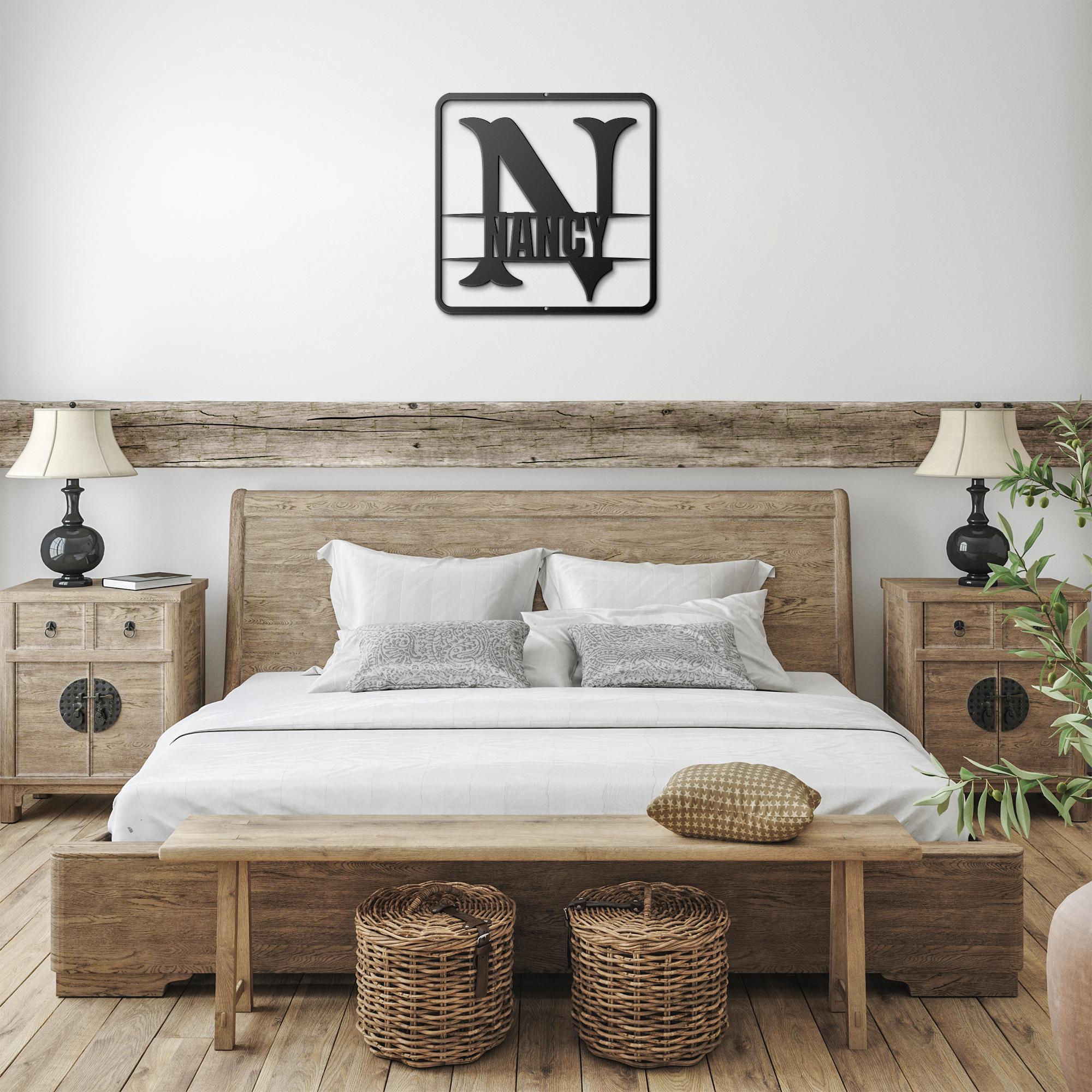 split monogram N PERSONALIZED - Tailored Wall Expressions