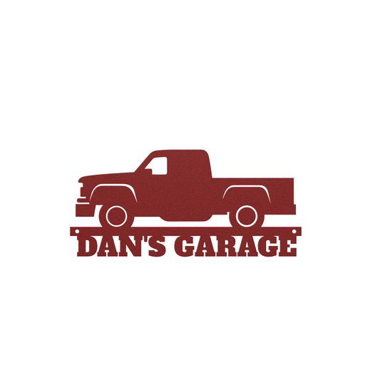 Automotive Metal Signs custom text with image of pickup Wall Art AnywherePOD