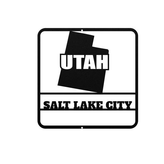 Utah State Metal Sign Decor - Elegant Rustic Wall Art