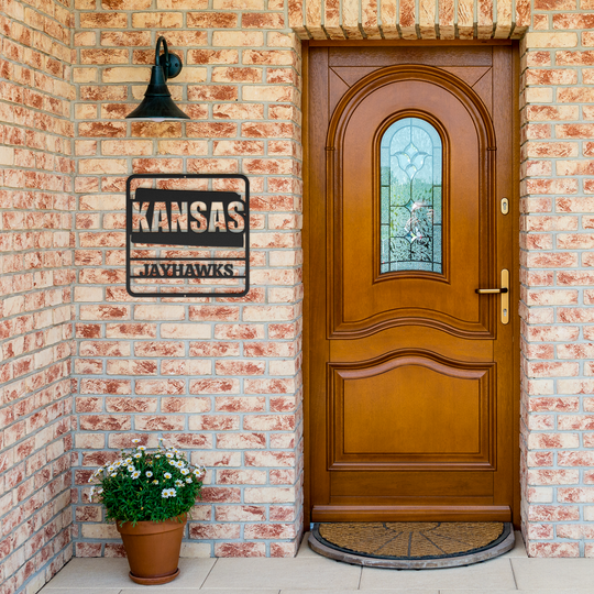 Die-Cut Metal Signs custom map of Kansas PERSONALIZED