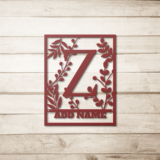 Die-Cut Metal Signs Floral monogram Z