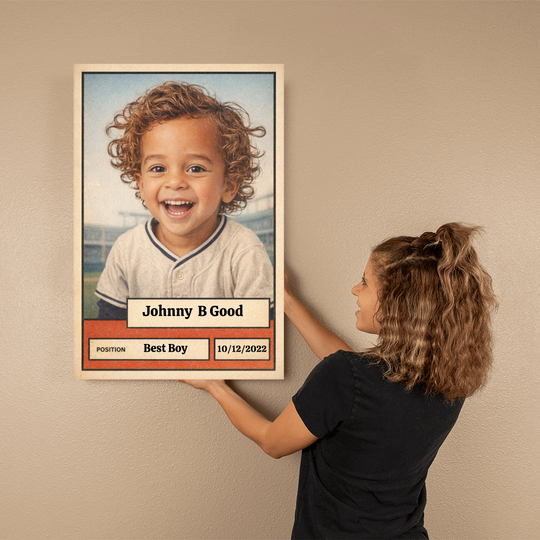 Custom Baseball Card Canvas - Personalized Sports Artwork