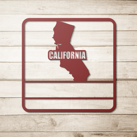 Die-Cut Metal Signs custom map of california