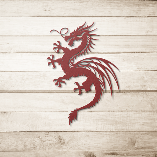 Elegant Metal Dragon Wall Art Decor