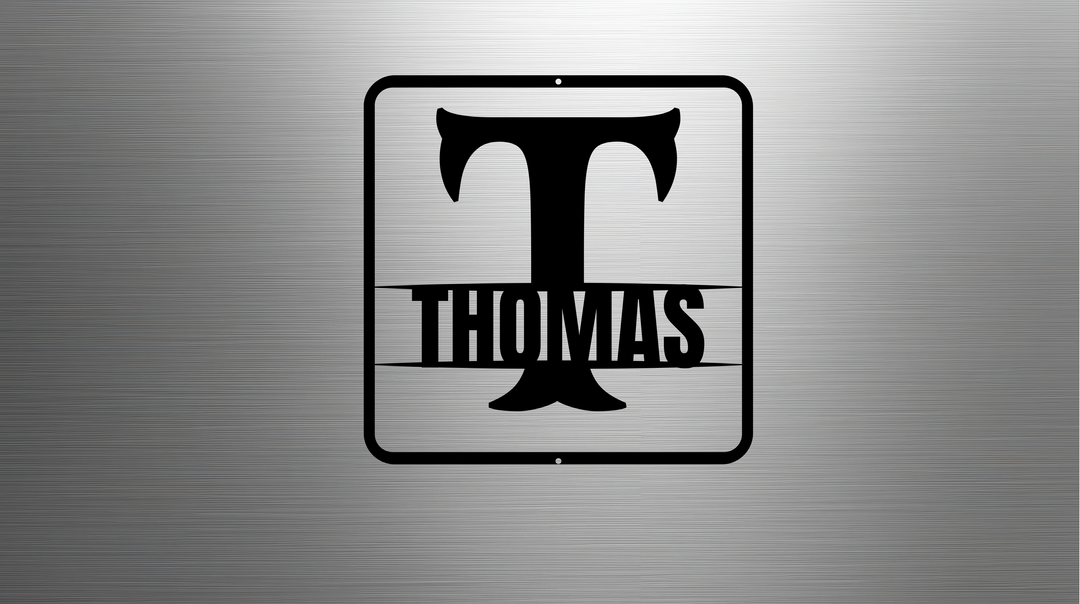 Metal Signs split monogram T Personalized