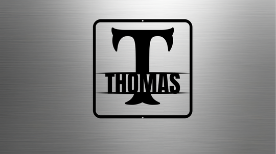 Metal Signs split monogram T Personalized