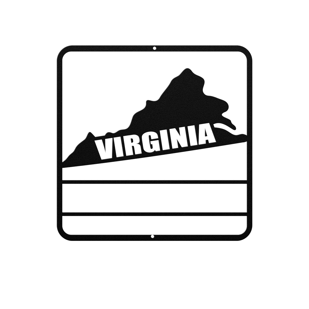 Die-Cut Metal Signs custom map of Virgina