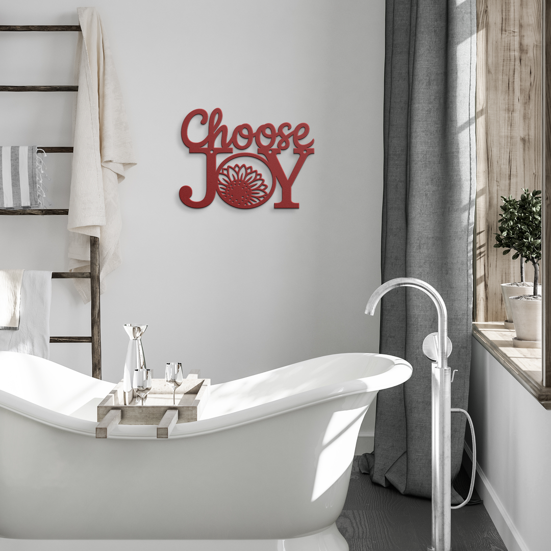 Choose Joy Metal Sign - Inspirational Farmhouse Wall Art