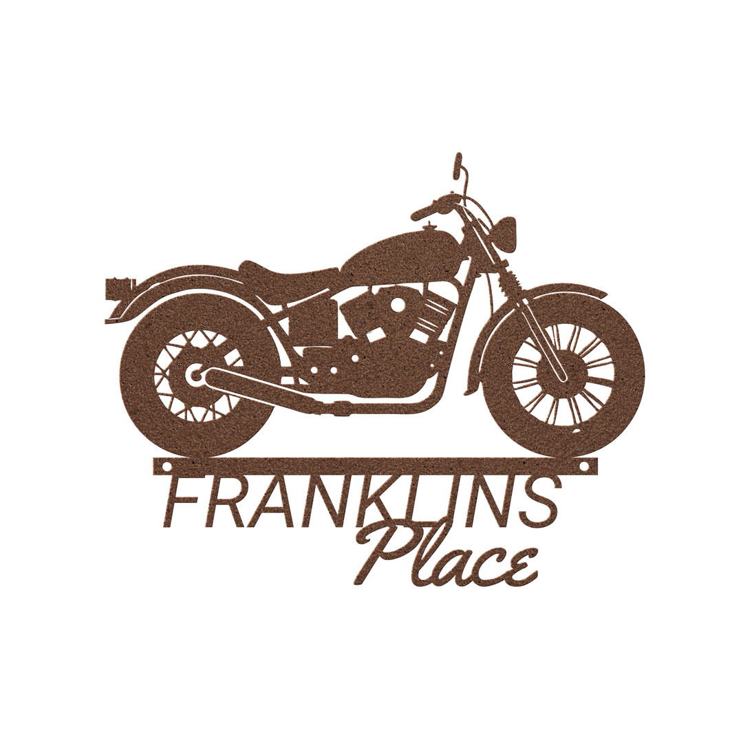 Custom Motorcycle Metal Sign - Personalized Garage Decor