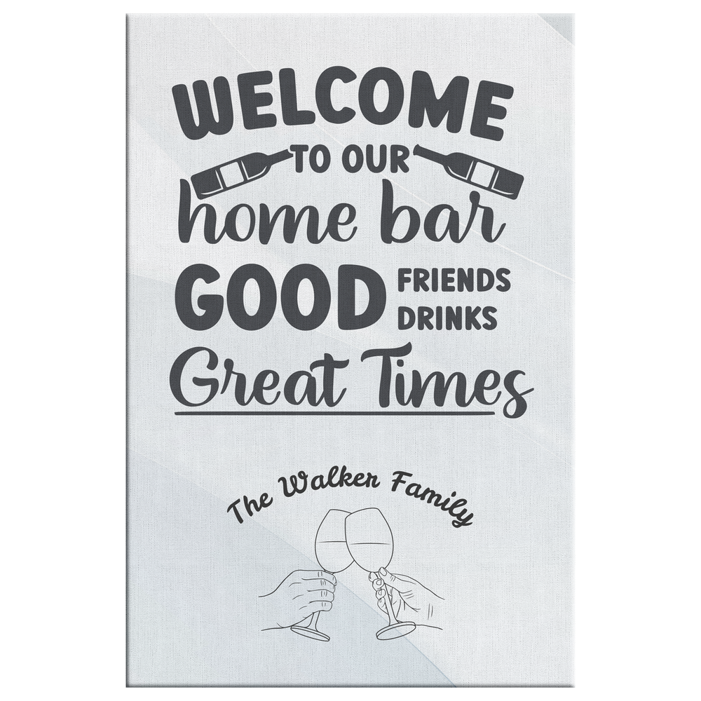 Personalized Home Bar Wall Art Canvas