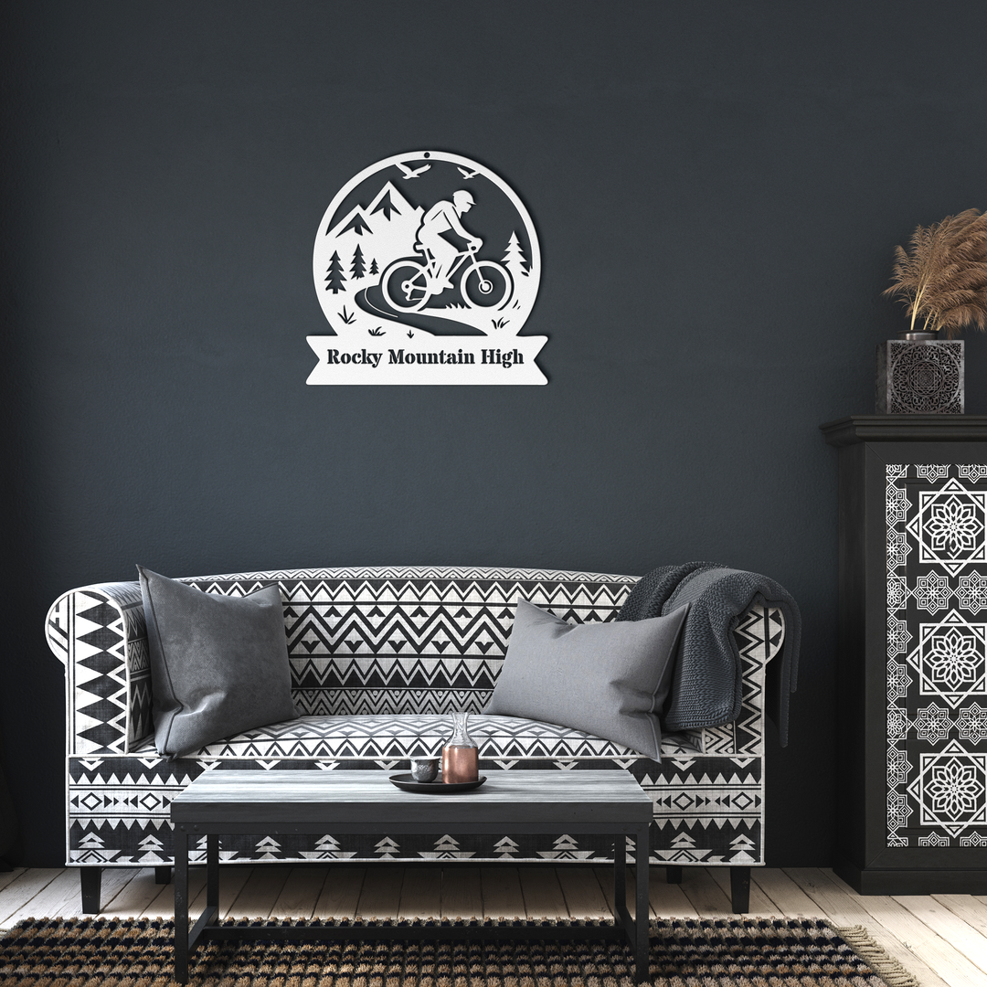 Custom Metal Outdoor Sign - Mountain Bike Design