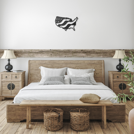 Metal USA Flag Wall Art - Patriotic Decor Steel Sign