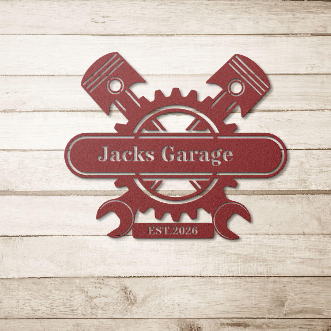 Custom Metal Garage Sign - Personalized Workshop Decor
