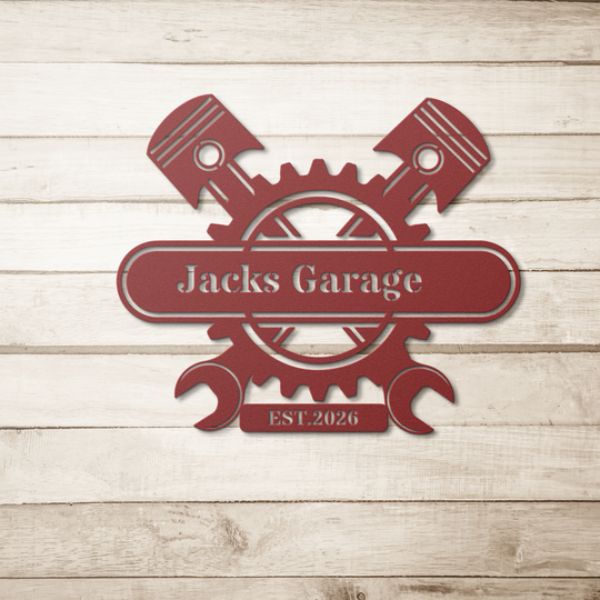 Custom Metal Garage Sign - Personalized Workshop Decor