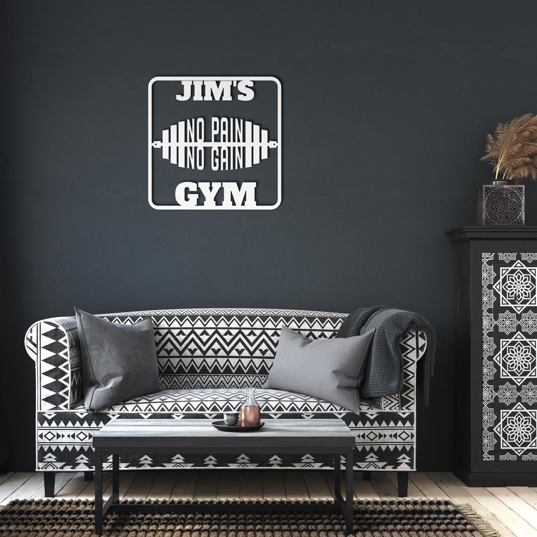 Metal Signs custom text gym sign inspirational, PERSONALIZED Wall Art AnywherePOD White 36 Inch