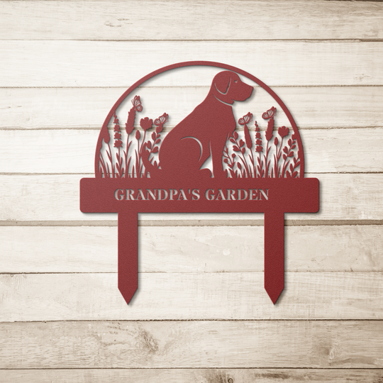 Custom Dog Metal Garden Sign - Personalized Pet