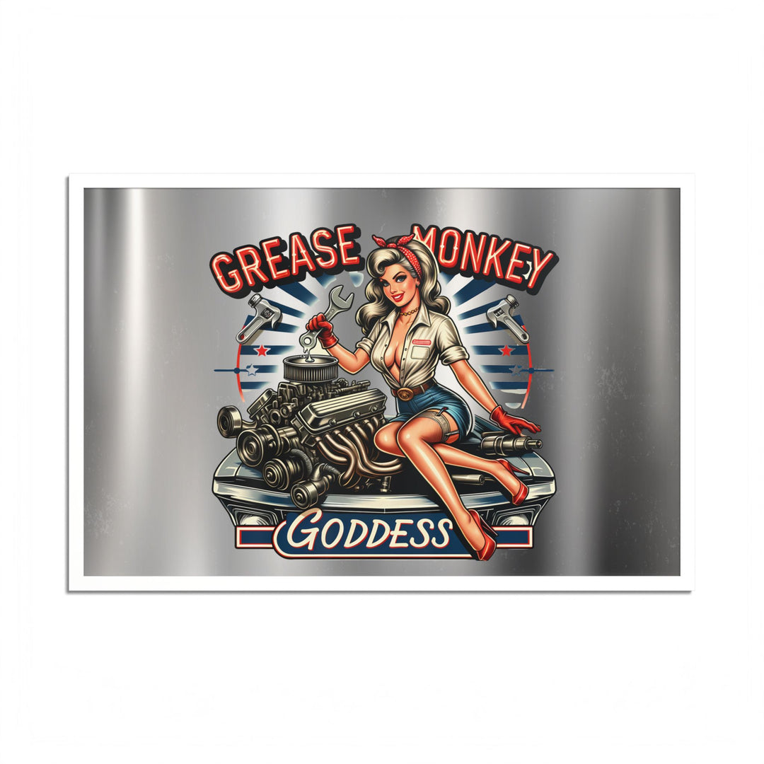 Grease Monkey Goddess Retro Auto Art Print