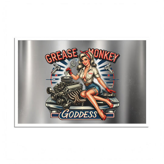Grease Monkey Goddess Retro Auto Art Print