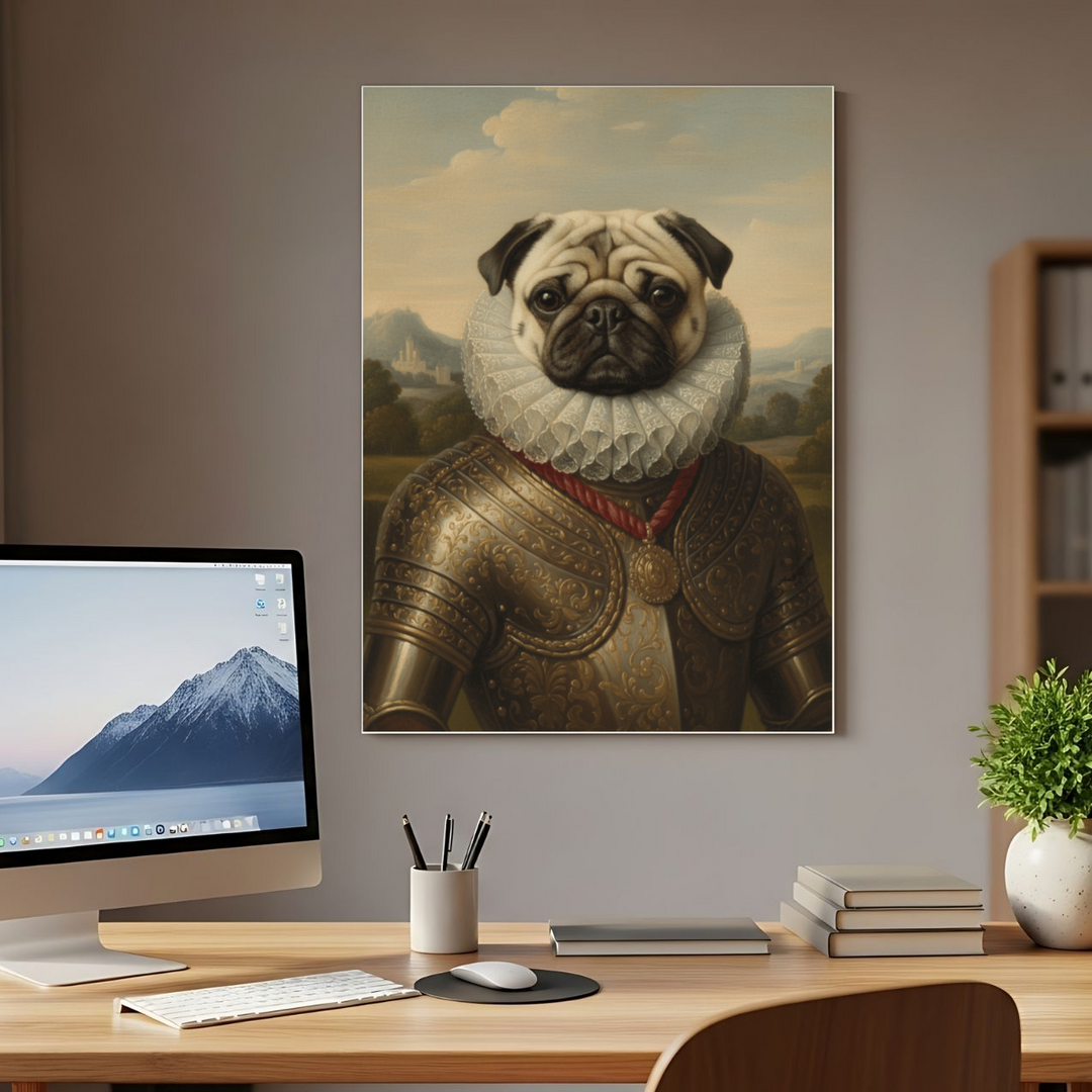 Personalized Funny Dog Art Canvas -  Renaissance Costume