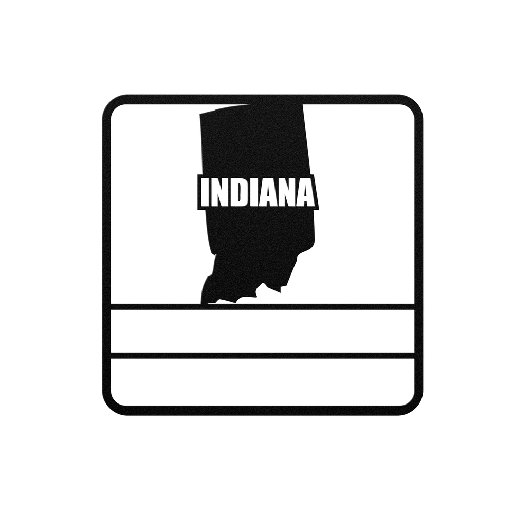 Die-Cut Metal Signs Custom state map of Indiana