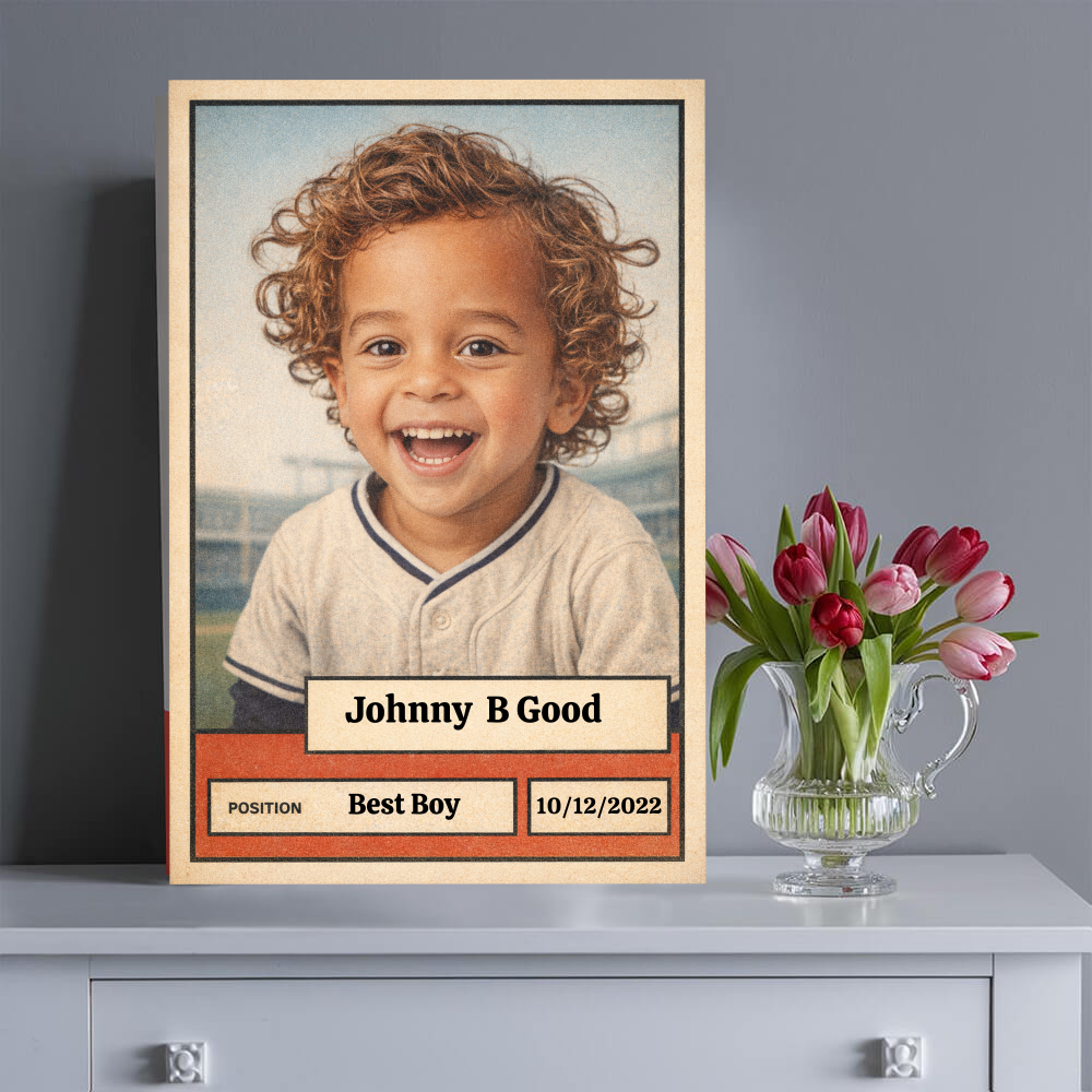Custom Baseball Card Canvas - Personalized Sports Artwork
