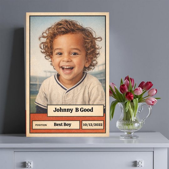 Custom Baseball Card Canvas - Personalized Sports Artwork