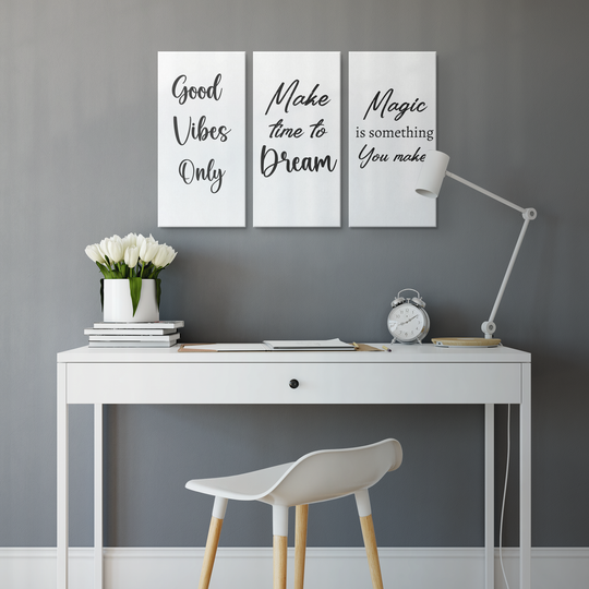 Inspirational Canvas Art - 3 Piece Motivational Set