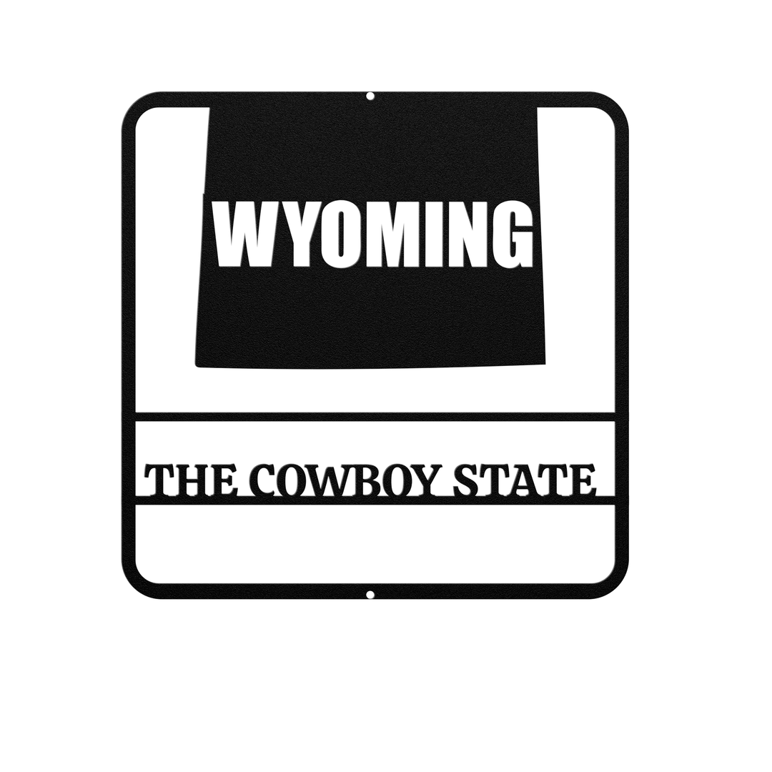 Wyoming Metal Home Sign - Personalized Steel Wall Art