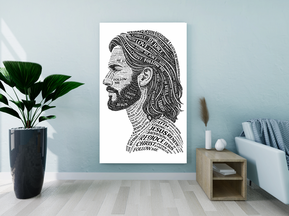 Jesus Typography Religious Canvas Art for Inspiring Spaces - Tailored Wall Expressions