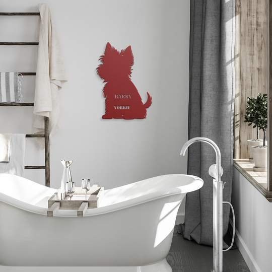 Yorkie Metal Wall Art - Custom Dog Silhouette Sign