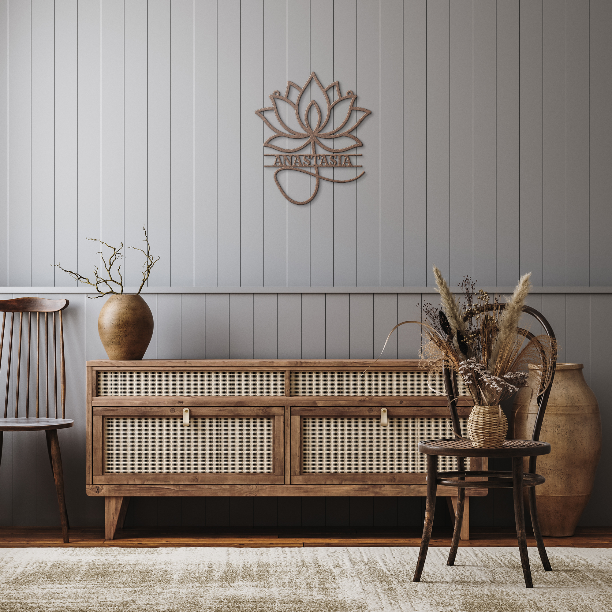 Custom Metal Lotus Wall Art - Personalized Home Decor - Tailored Wall Expressions