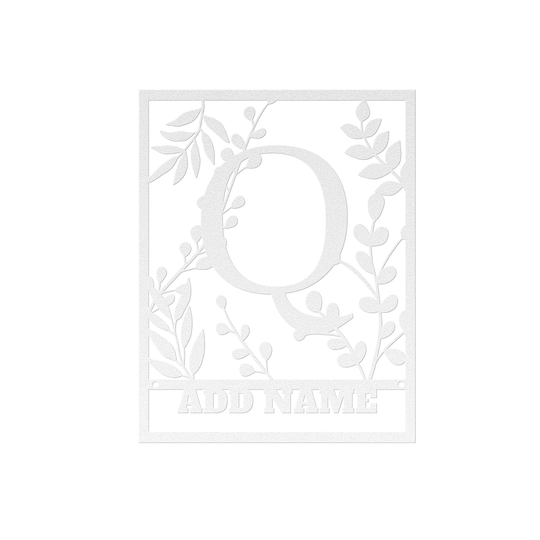 Die-Cut Metal Signs Floral monogram Q