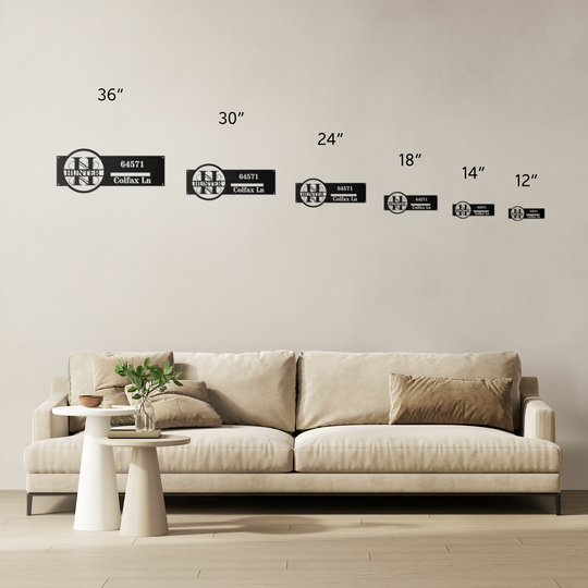 H Personalized Die-Cut Metal Address Sign
