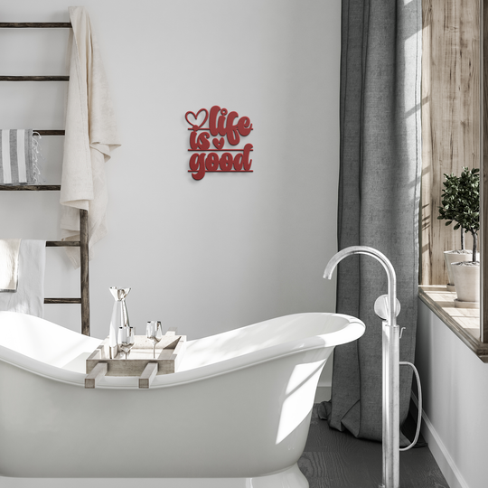 Elegant Metal Wall Decor - Life is Good Quote