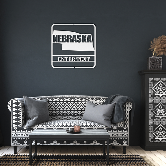 Die-Cut Metal Signs custom map of nebraska PERSONALIZED