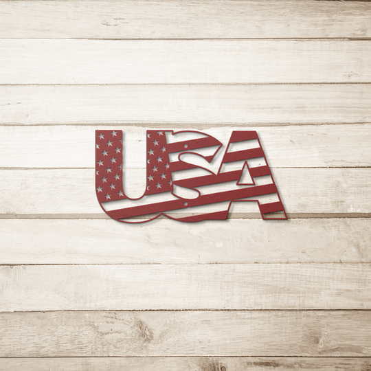 Die-Cut Metal Signs featuring a USA  flag image