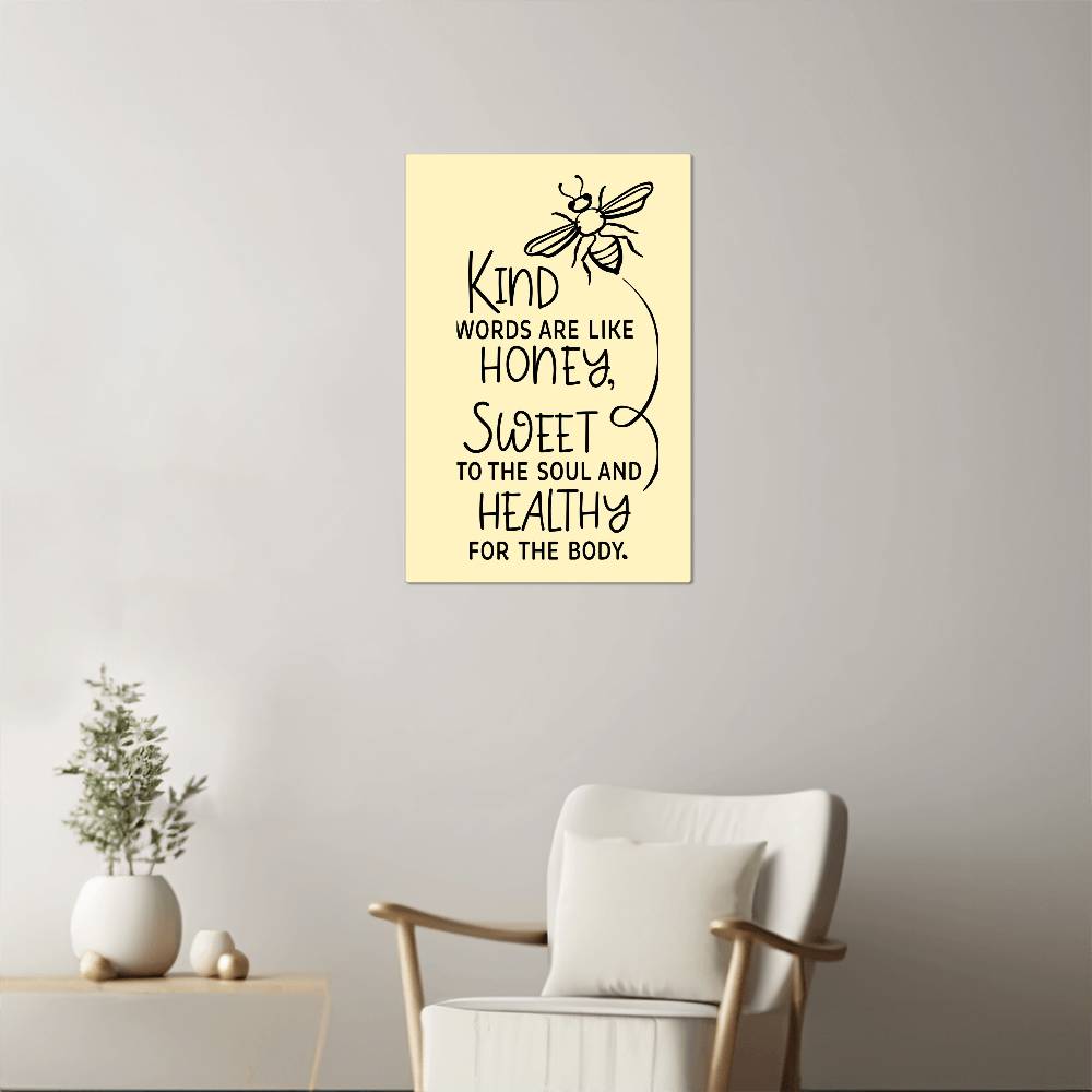 Inspirational Bee Metal Art Print - High Gloss Wall Decor