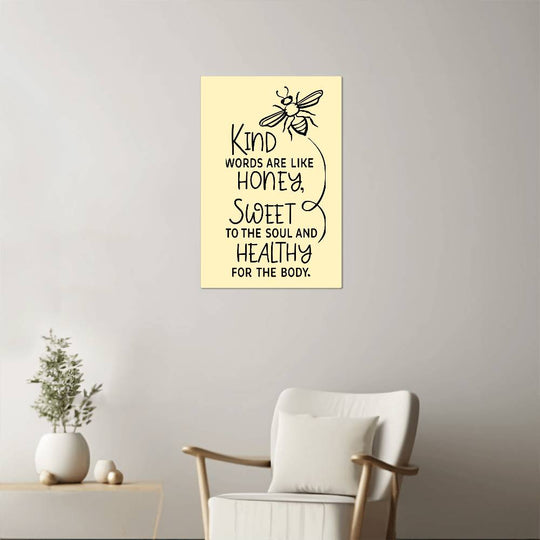 Inspirational Bee Metal Art Print - High Gloss Wall Decor