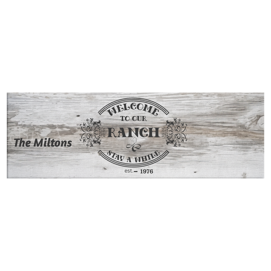 Panoramic Canvas personalized Ranch sign