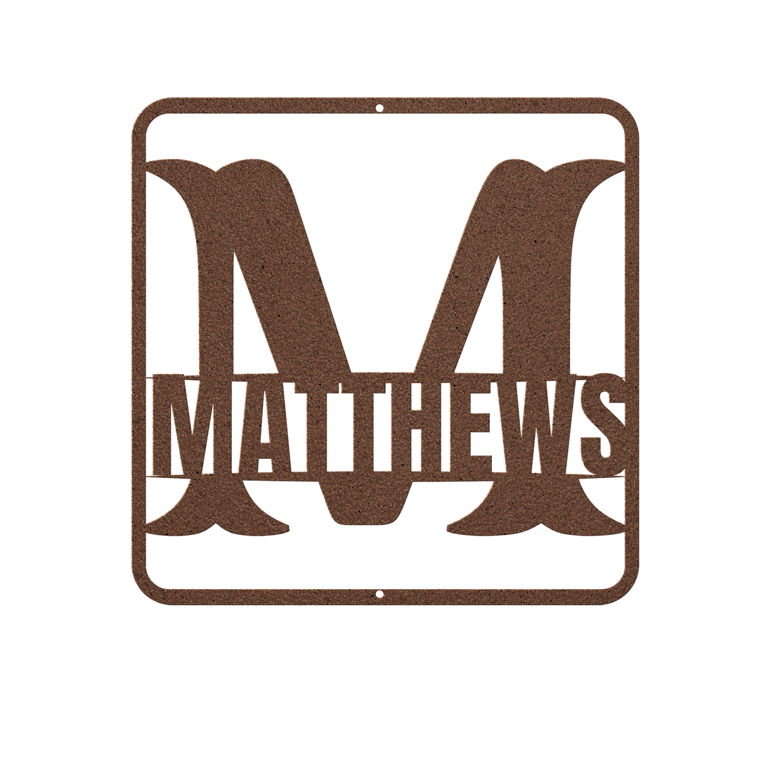 Custom Monogram Personalized M Family Name Sign, Modern Home Decor, Indoor & Outdoor Decor, Elegant Steel Wall Accent, Housewarming Gift - Tailored Wall Expressions