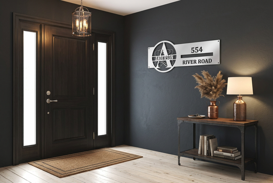 Custom A  Metal Address Sign - Elegant Outdoor Decor