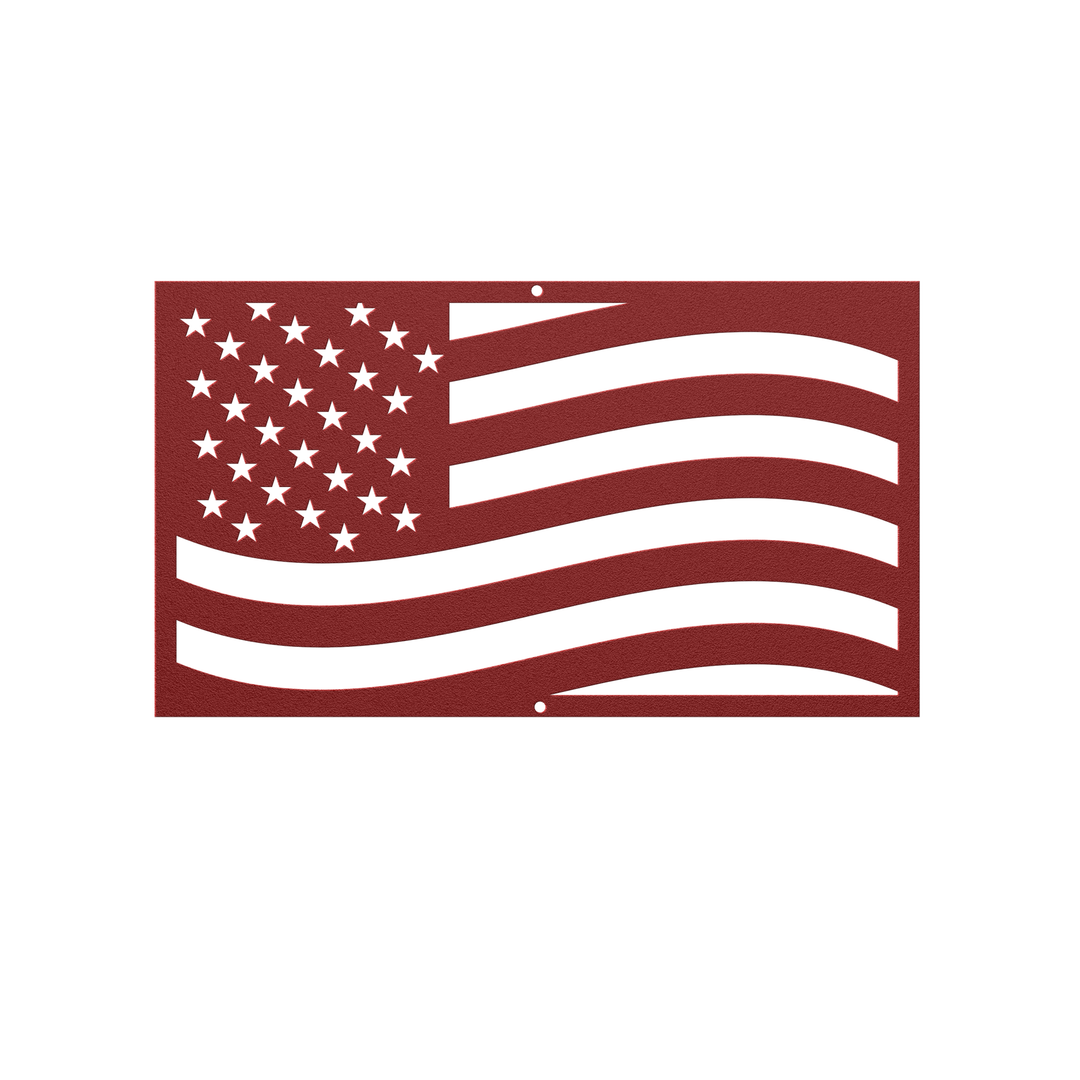 Die-Cut Metal Signs USA Waving Flag