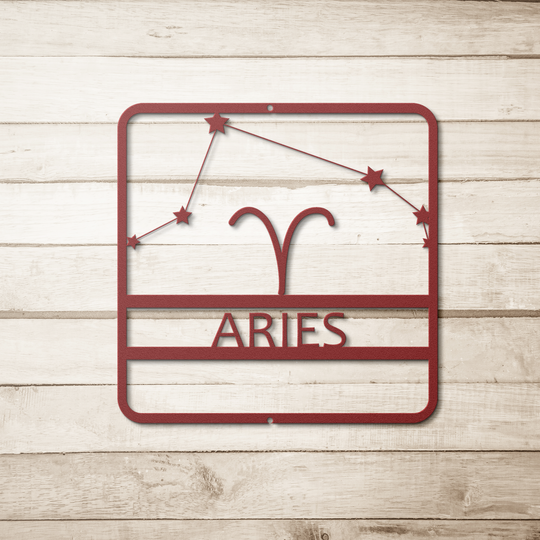 Zodiac Theme Metal Wall Art - Aries Constellation