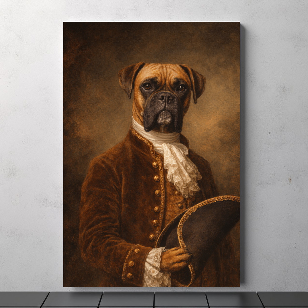 Regal Dog Portrait Canvas - Custom Pet Art Gift