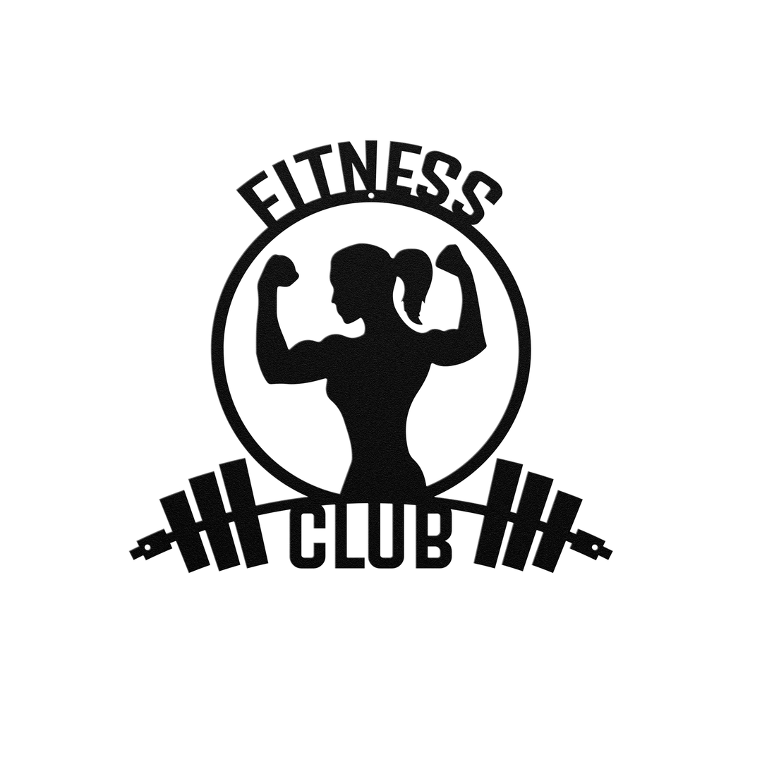 Custom Metal Signs for a gym, featuring fitness image for women Wall Art AnywherePOD Black 36 Inch