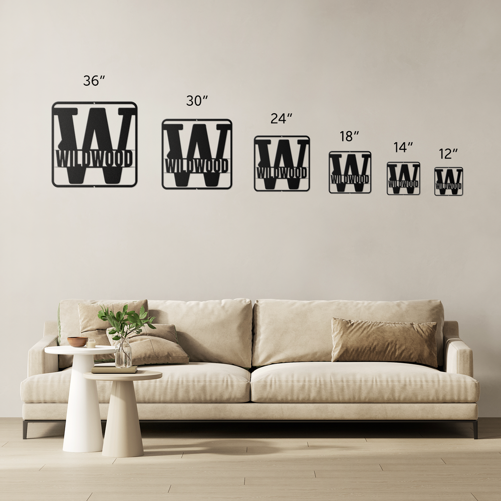 split monogram W PERSONALIZED - Tailored Wall Expressions
