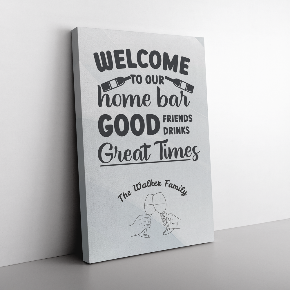 Personalized Home Bar Wall Art Canvas
