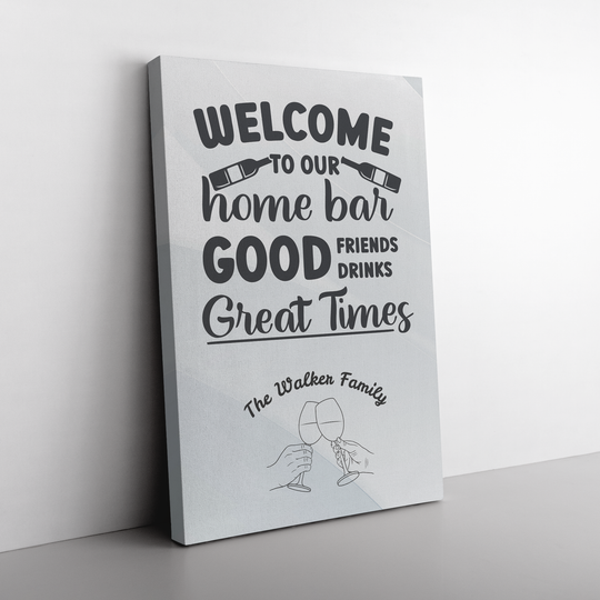 Personalized Home Bar Wall Art Canvas