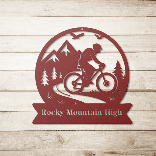 Custom Metal Outdoor Sign - Mountain Bike Design